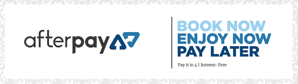 Find out more about AfterPay - Book Now. Enjoy Now. Pay Later. 